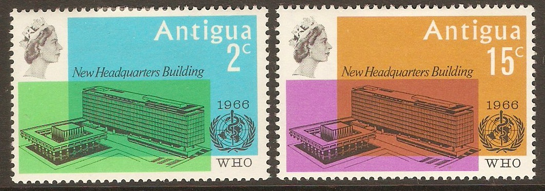 Antigua 1966 WHO HQ Opening set. SG178-SG179.